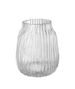 Ribbed Wide Vase (Clear)